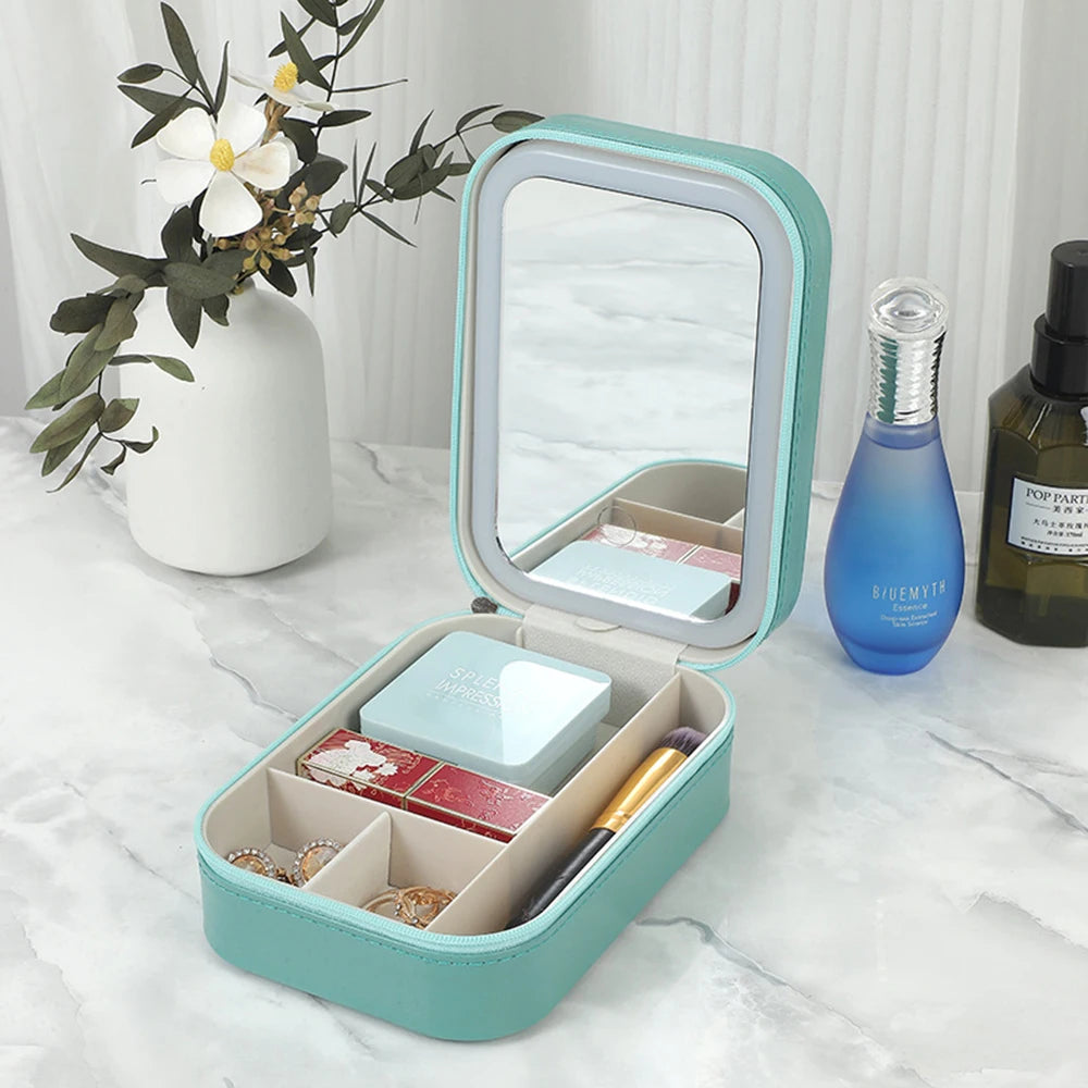 Portable Makeup Storage Box With Led Light